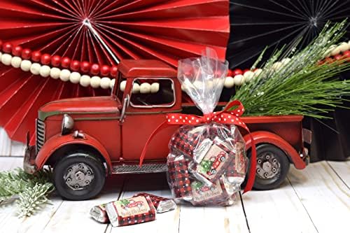 Buffalo Red Buffalo com Kraft Christmas Truck Miniature Chocolate Candy Bar Wrappers, 45 envoltórios em torno de rótulos do tamanho de 1,4 x 2,6 por Amandacreation, ótimo para favores de festas de férias e sacolas de Goodie