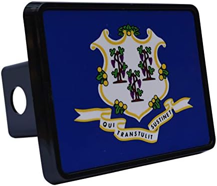 Connecticut State Flag Trailer Hitch Cover Plug CT