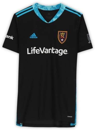Andrew Putna Real Lake Lake autografou a camisa preta usada pela partida da estação de 2020 MLS - camisas de futebol autografadas autografadas