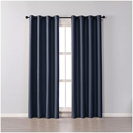 Cortinas decorativas daesar para sala de estar 2 painéis, cortinas de ilhas de blecaute poliéster azul escuro Cor cortinas de