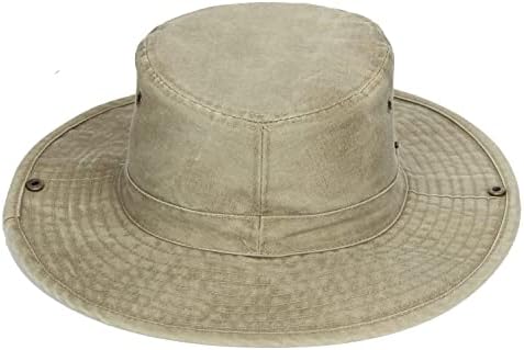 Homens homens boonie chapéu de sol chapéu de pescador de algodão - chapéu de pesca sólida Safari Jungle Hat para viagens de verão