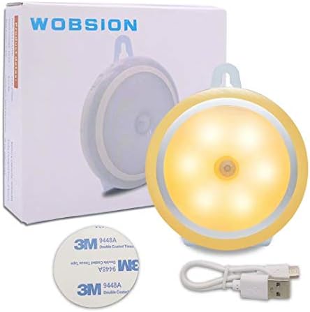 Sensor de movimento do armário de Wobsion, luz recarregável USB Luz, luz do armário de LED sem fio, sensor de movimento