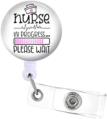 Titular de bobinas de crachá retrátil com clipe de identificação para enfermeiro Nome de etiqueta Cartão engraçado enfermeiro
