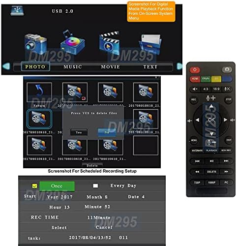 Gravador de vídeo composto de componente de componente HDMI DVI com gravação programada + suporte de entrada 4K