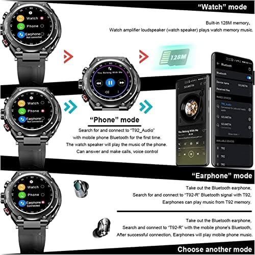 Funnybsg T92 Smart Watch com fones de ouvido Bluetooth Headset Smartwatch com o alto -falante Tracker Music Sports Man Watch