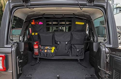 Tronco traseiro do carro de altoitem Multi-Pockets de armazenamento anti-roll Bag de bolsa de ferramentas de armazenamento, arrumando acessórios de interiores para Jeep Wrangler JK JL 2007+ 4 Door