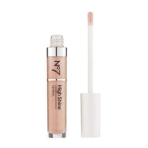No7 High Shine Lip Gloss - Sparkling Rose - Hidratante e alto brilho labial com óleo Jojoba para lábios - Hidratante, maquiagem labial