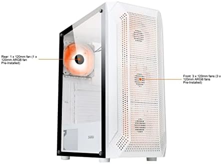 Sama sama-z4 aço branco / vidro temperado ATX Mid Tower Computer Case