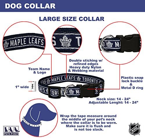 Animais de estimação primeiro NHL Toronto Maple Leafs Collar for Dogs & Cats, grande. - Ajustável, fofo e elegante! O melhor colarinho de fãs de hóquei!