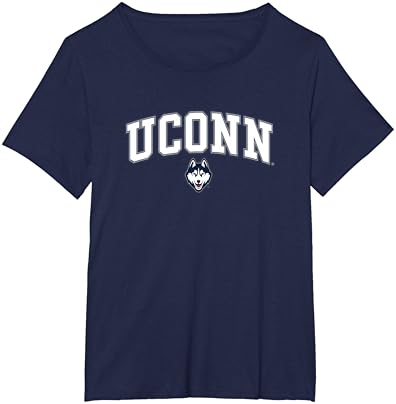 Connecticut Huskies Womens Arch Over Navy T-Shirt