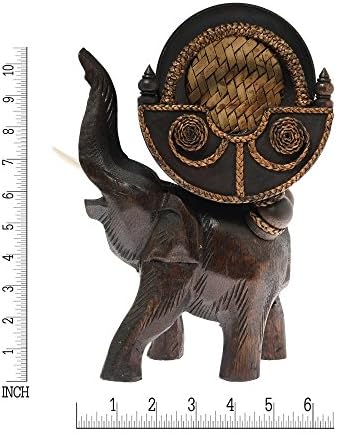 Montanha -russa de carruagem de elefante com suporte de madeira esculpida em árvore de chuva esculpida