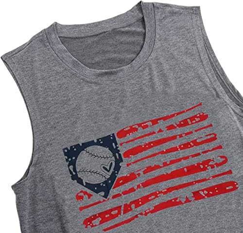 Tanques de beisebol Top Women America Flag Baseball Vestes gráficos de manga casual Camisa de jogo de beisebol