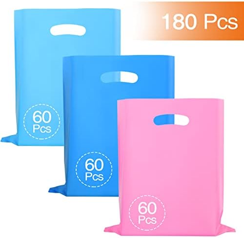 Sacos de mercadorias de UMIKK 180 PCs para pequenas empresas e 100 PCs Favor Favors Bags, sacolas de plástico com alça, bolsas