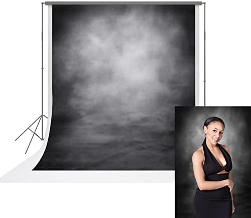 URCTEPICS 6.5x10ft Microfiber abstrato cenário cinza escuro para fotógrafos Dark Grey Retrato Backgrodent Studio Photoshoot