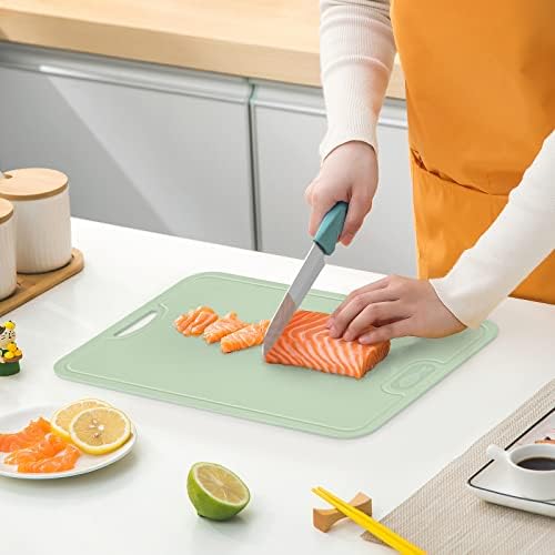 GINTAN TPU CORTE DE CORTE, sem BPA, com faca e suco-groove, placas de corte flexíveis resistentes a arranhões para cozinha,