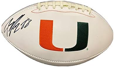 Jeremy Shockey assinou o Miami Hurricanes Logo Football JSA - Bolsas universitárias autografadas