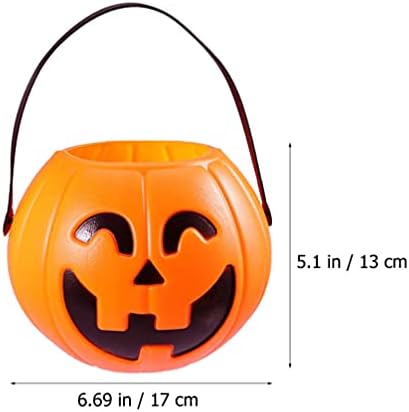Toyvian 3pcs Halloween Pumpkin Candy Bucket Portable Bucket Bucket Trick ou Treat Pumpkin Candy Bucket Holder com alça para