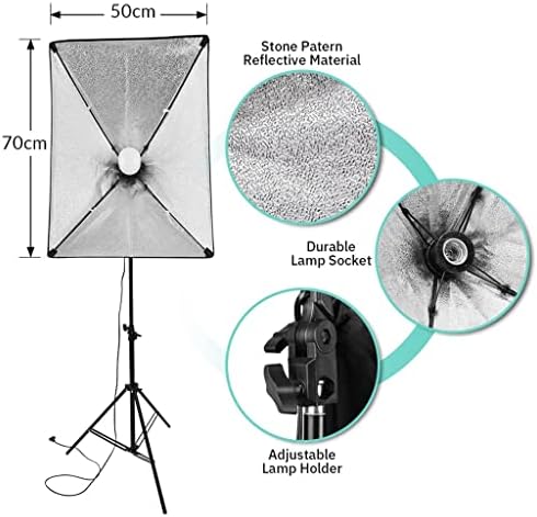 MJWDP 2X3M Sistema de suporte de fundo 50x70cm Softbox guarda -chuvas Kit de iluminação contínua para fotografia de fotografia de produtos de estúdio