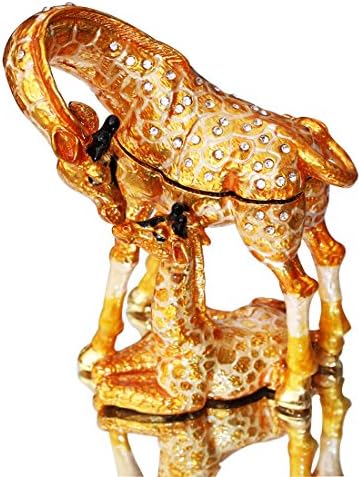 Waltz e F girafa pintada à mão Mãe e filho Caixa de bugigangas de jóias decorativas de jóias decorativas decoração de casa exclusiva