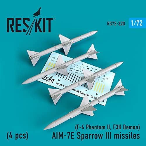 Reskit RS72-0320-1/72 AIM-7E Mísseis de Sparrow III para modelo de aeronave