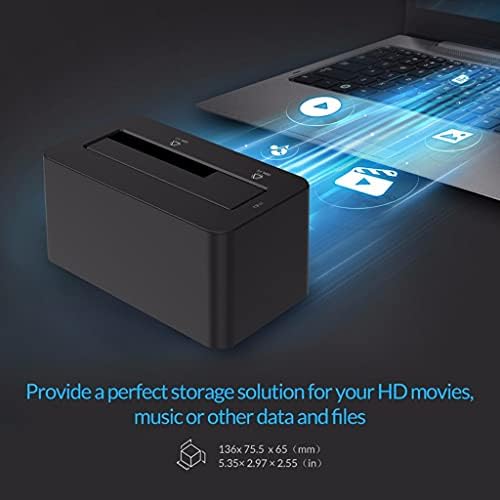 Tbiiexfl Case SATA para USB 3.0 Docking Station de 5 Gbps Super Speed ​​para 2,5 ''/ 3,5 SSD HDD com adaptador de energia de