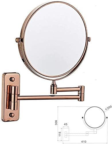 Espelho de maquiagem Rhynil, de 8 polegadas, espelho montado na parede de dois lados, estendendo o espelho de maquiagem