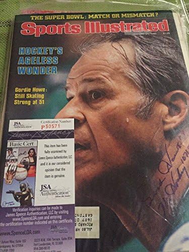 Gordie Howe autografou Sports Illustrated JSA Múltiplas inscrições - Revistas autografadas da NHL