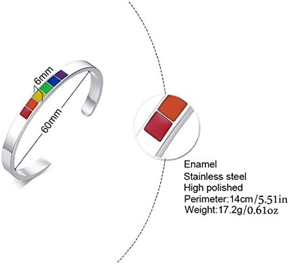 Pulseira do orgulho do arco -íris yfstyle para homens Mulheres pulseiras de pulseira de pulseira de aço inoxidável Bracelet