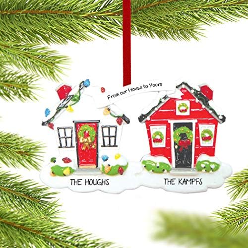 Ornamentos de nossa casa para o seu vizinho personalizado árvore de Natal