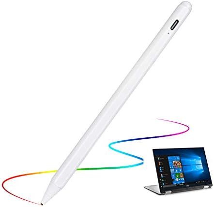 Lápis de caneta ativa para lápis Dell 2 em 1 laptop, lápis digital de alta sensibilidade capacitiva de Evach com 1,5 mm de lápis de caneta de ponta Ultra Fine Fine para Dell 2 em 1 laptop, branco
