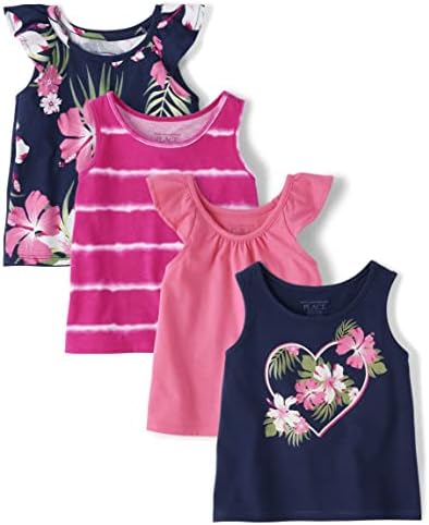 The Children's Place Baby Toddler Girls Sleeseless Tops 4 pacote