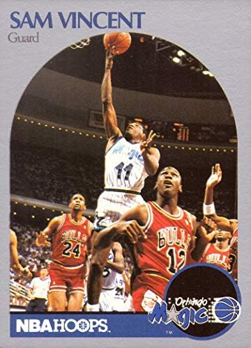 1990-91 NBA Hoops 223 Card de basquete Sam Vincent - Only Michael Jordan Card em uma camisa 12 de Chicago Bulls