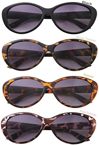 4 pares mulheres lentes completas lendo óculos de sol | Senhoras Cat Eye Outdoor Readers Glasses | Estilo vintage clássico