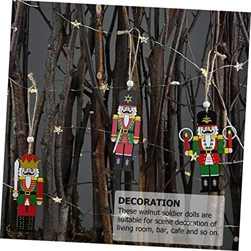 Tofficu 3pcs pingente de pingente de nozes com pingentes de férias pingentes de pingente de nozes ornamentos de madeira brinquedo de árvore de Natal