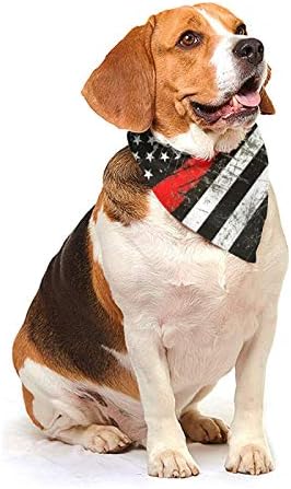 EUA, linha vermelha fina de bombeiro bêxico de cachorro bandana lavável triangulo de cachorro babadores de lenço de lenço de