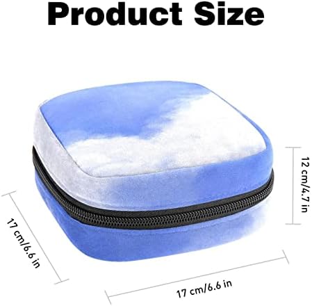 Blue Sky White Cloud Cloud Napkin Storage Bag portátil Kit Bolsa Bolsa para Bolsa para Cupo Menstrual de Cupo Com Zíper Bolsa Sanitária para Mulheres Adolescentes Senhoras
