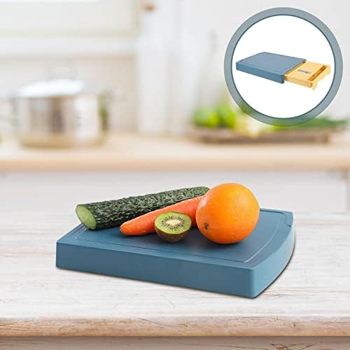Deli Cheese Plástico Corte de plástico com gaveta: tábua de corte com bandejas de corte de bloco de açougueiro com recipiente