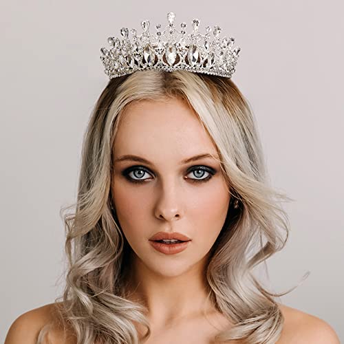 Aw Rhinestone Bridal Tiaras e coroas para mulheres, cabeça de cabeça de coroa para o casamento Quinceanera PROM