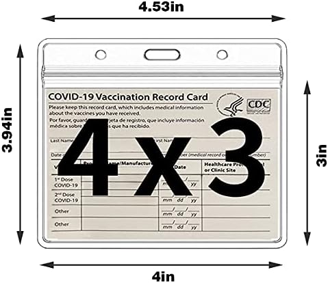 3 PCS Protetor de cartão de vacinação para cartão de vacina Vaccine Protector Clear Card Protector 4 x 3 in para Badge,