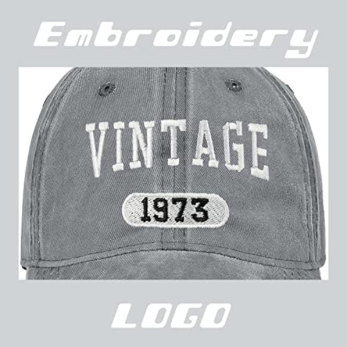 Vintage 1973 Hat 50th Birthday Gifts Para homens e mulheres bordados chapéus de algodão lavado ajustável