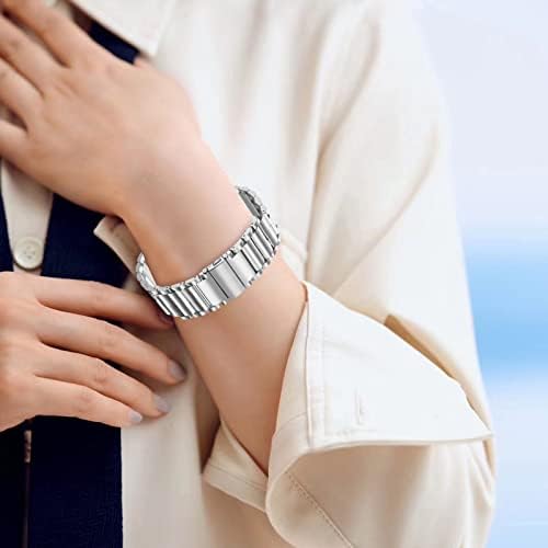 Bandas de metal compatíveis com Fitbit Charge 2, Banda de relógio de reposição de aço inoxidável pulseira de pulseira para homens