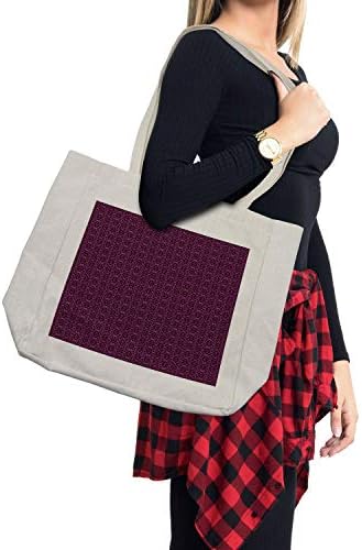 Bolsa de compras de Lattice Lattice, padrão simétrico abstrato com elementos geométricos em sombra colorida rosa, bolsa reutilizável