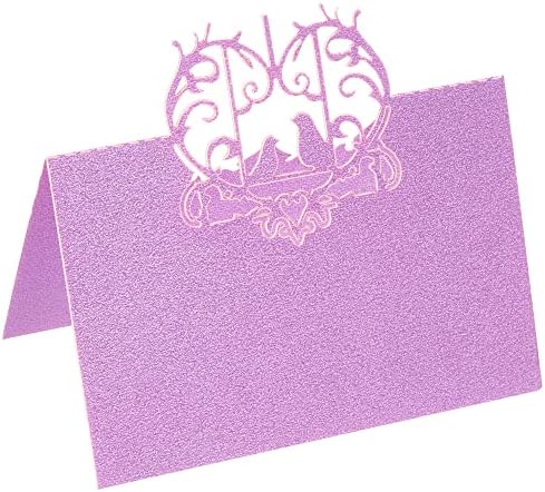 Patikil Table Nome Plact Cards, 25pcs favorecem a decoração Corte de cutucos de pombo oco Cartão em branco para festas de casamento
