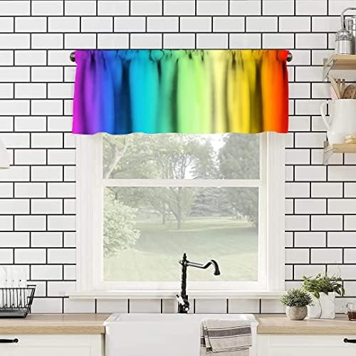 Cortinas de arco -íris, gradiente colorido quarto decoração decoração de casa decoração de haste de bloqueio de bolso para adolescentes garotos da filha do quarto 54x18 polegadas