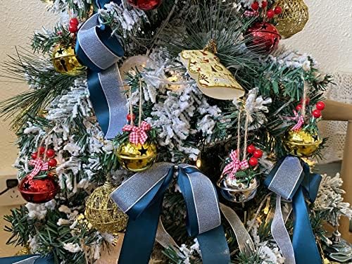 Decorações de Natal Bell, arcos de berry de agulha de pinheiro, 18 pcs, 5 cm de diâmetro, sinos para pendurar na árvore de Natal