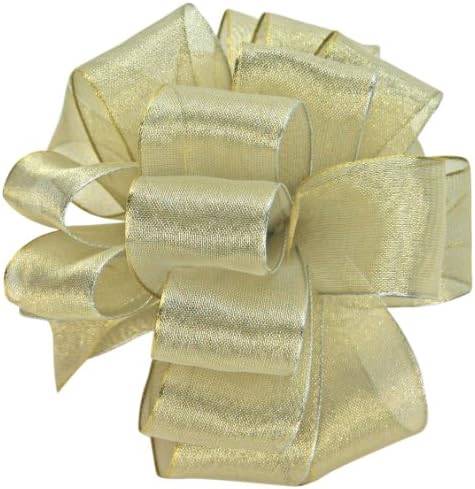 Offray Wired Edge Wand Wand Metallic Sheer Craft Ribbon, 1-1/2 polegadas de largura por bobina de 50 jardas, cobre