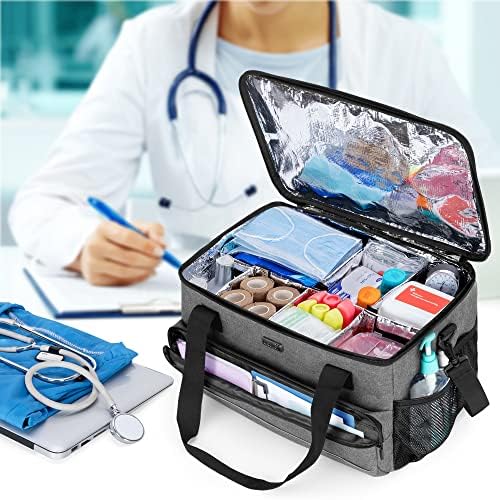 Trunab grande bolsa médica isolada com divisores ajustáveis, saco de trauma limpo fácil, saco de armazenamento de