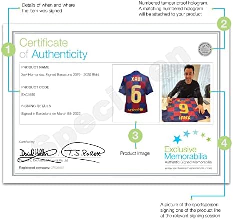 As recordações exclusivas Xavi Hernandez assinaram a camisa de futebol do Barcelona 2019-20. Quadro superior