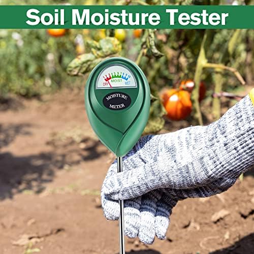 4 Pacote o conjunto de medidores do sensor de umidade do solo, medidor de solo externo para teste de planta, indicador de