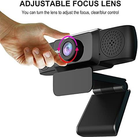 Webcam 1080p Câmera Web USB com microfone, plugue e reprodução para streaming de mesa/laptop/Smart TV e Calling & Zoom/YouTube/Skype